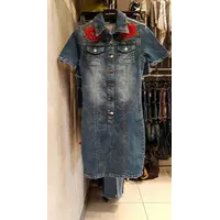 Стильное джинсовое платье с вышивкой Турция lux