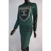 Турецкий брендовый женский костюм Chanel кофта и юбка